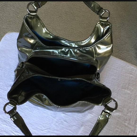 Coach Patent Leather Edie Shoulder Bag, Dark Green - Picture 4 of 11